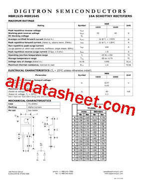 Mbr Datasheet Pdf Digitron Semiconductors