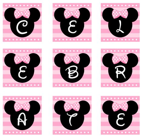 Minnie Mouse Happy Birthday Banner Printable