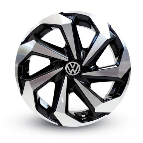 Jogo 4 Calotas Esportiva Spider Aro 13 14 15 Prata Preto Vw Fox Gol