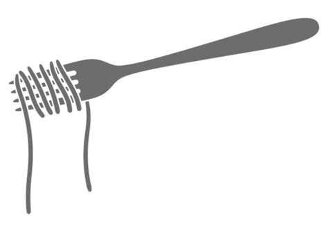 Illustration Of Italian Pasta Spaghetti On Fork Launch Cafes