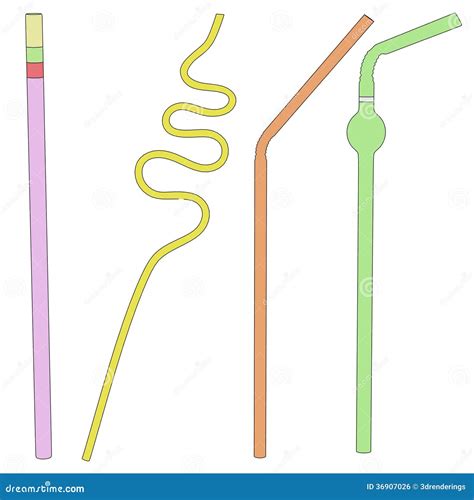 Illustration Of Drink Straws Royalty Free Stock Image - Image: 36907026