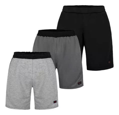 Kit 3 Bermudas Moletom Masculino Academia Esporte Original