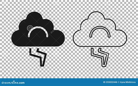 Icona Di Una Tempesta Nera Isolata In Uno Sfondo Trasparente Segnale