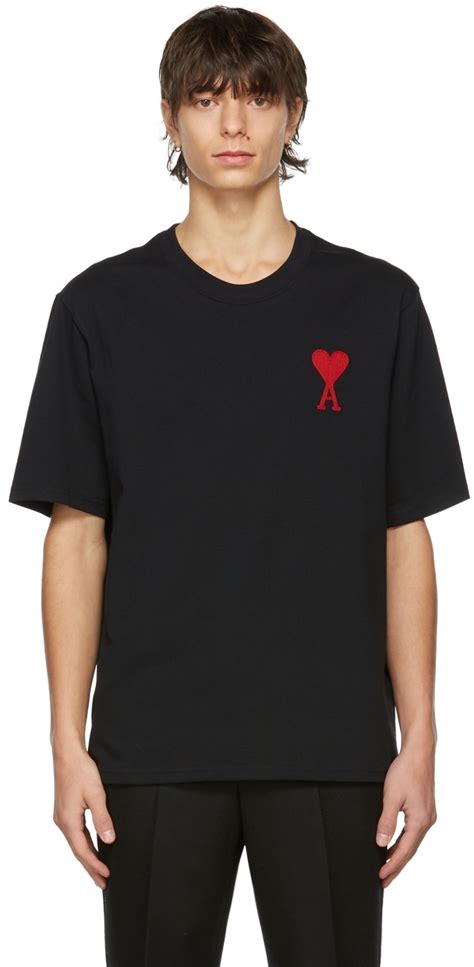 Ssense Canada Exclusive Black Ami De Coeur T Shirt By Ami Alexandre