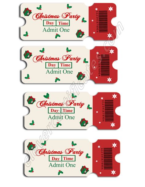 Editable Christmas Party Tickets | Customizable Tickets and Coupons