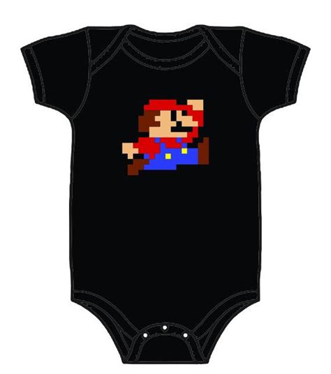 2 Custom Onesies Super Mario Brothers Themed Black Onesie Mario