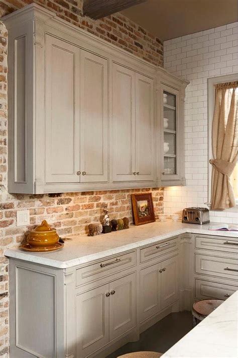 Oak Kitchen Cabinets Faux Brick AngelPerl