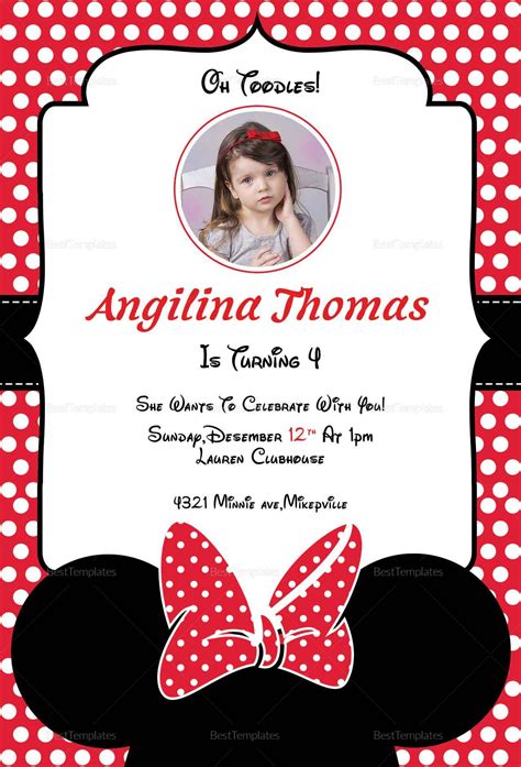 Minnie Mouse Card Templates