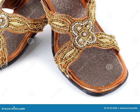 Pair Of Traditional Indian Sandals Royalty Free Stock Photo - Image ...