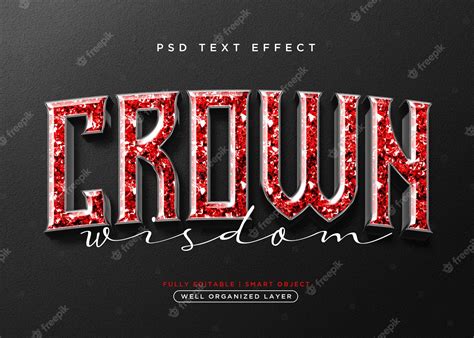 Premium PSD | 3d style crown text effect