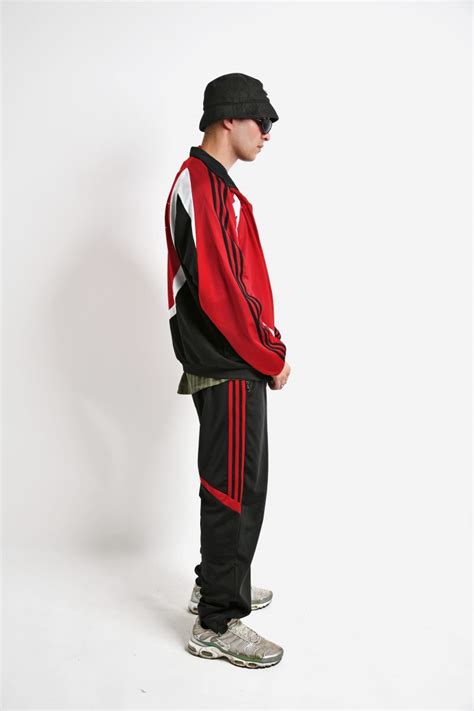 90s Adidas Black Tracksuit Red Hot Milk 80s Vintage Clothing Online