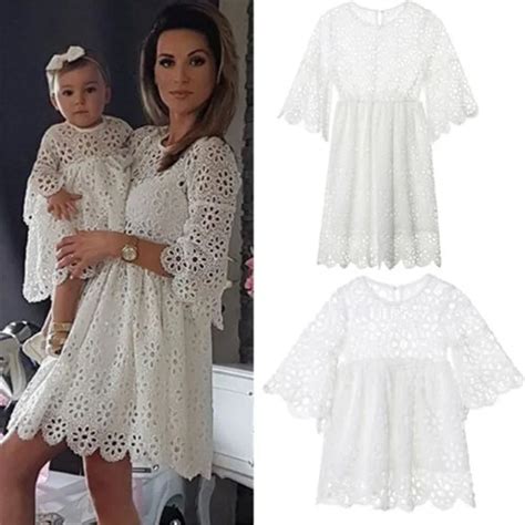 Vestido Branco Combinando Fam Lia Para M E E Filha M E E Filha Manga