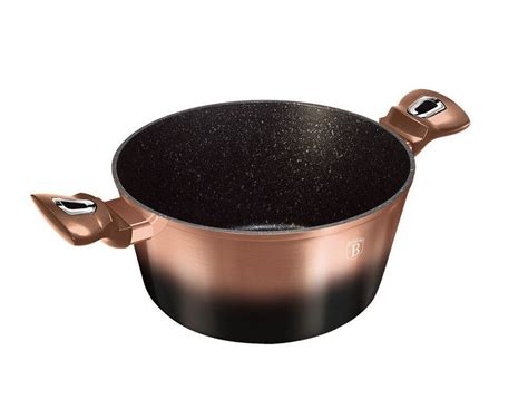 GARNEK Z POWŁOKĄ GRANITOWĄ 6 1L 28cm BERLINGER HAUS ROSE GOLD NOIR BH