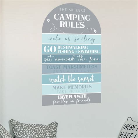 Camping Rules Decal Etsy