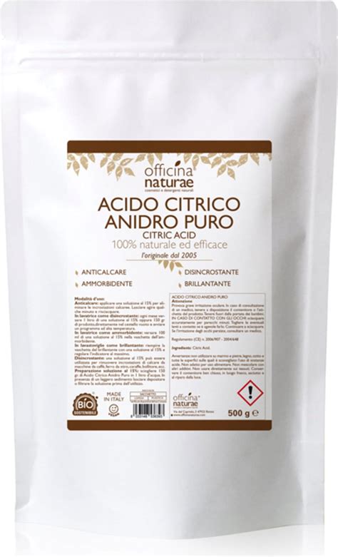 Officina Naturae Acido Citrico Anidro Puro 500 G Ecosplendo Shop