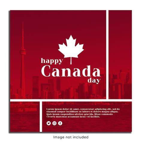 Un Cartel Rojo Y Blanco Que Dice Feliz D A De Canad Archivo Psd Premium