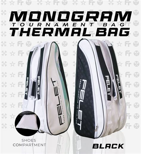 Felet Monogram Thermal Bag Double Backpack Badminton Bag Lazada