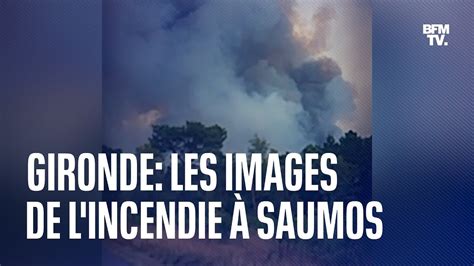 Important incendie en Gironde le village de Saumos évacué YouTube