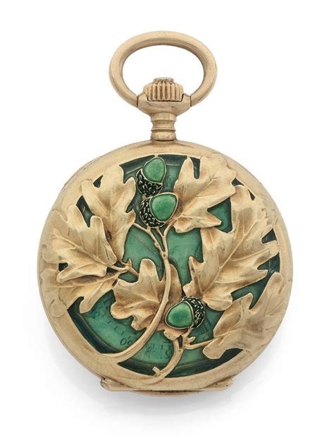 Ren Lalique A Rare Art Nouveau Gold And Enamel Watch Early Th