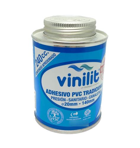 Pegamento Para Pvc 240 Cc Tradicional C Aplicador Vinilit Cuotas Sin