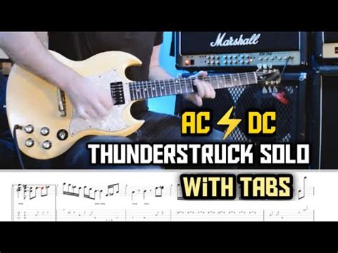 Thunderstruck Solo Ac Dc Play Along Tabs Youtube