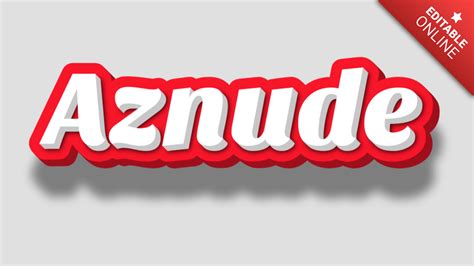 Aznude Red White 3d Text Effect Generator