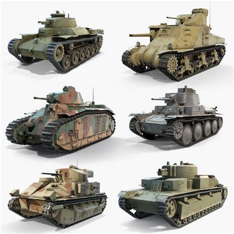 3d Inter War Period Tanks Set Model Turbosquid 1759620