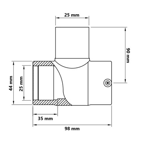 Raccordo a tee Ø25 elettrosaldabile acqua e gas Fusion D Alessandris