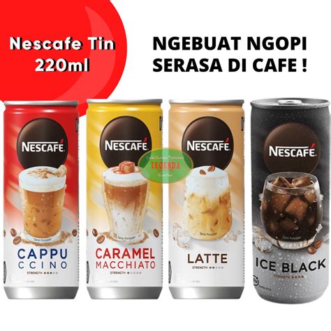 Jual Nescafe Kopi Kaleng Ml Can Tin Cappuccino Ice Black Latte Kopi