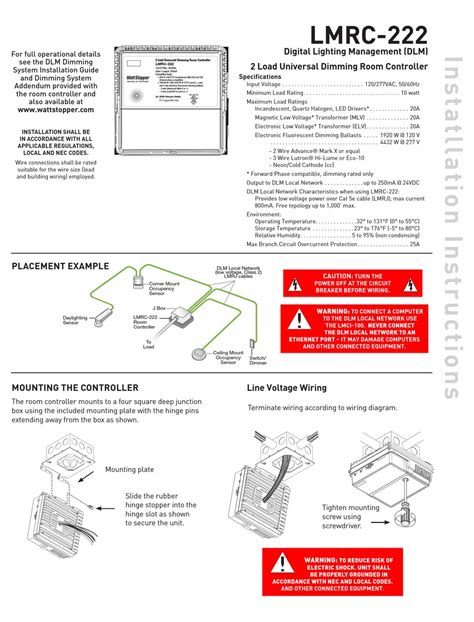 Wattstopper Lmrc 213 Wiring Diagram Wattstopper How To Install