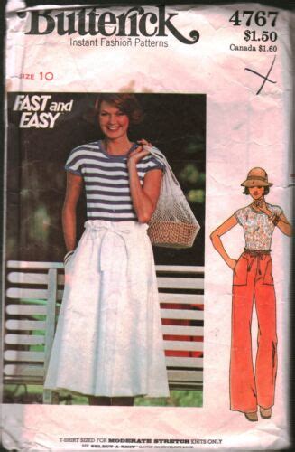 4767 Vintage Butterick Sewing Pattern Misses Close Fitting T Shirt