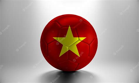 Premium Photo | 3d soccer ball with vietnam country flag. football ball ...