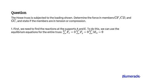 SOLVED The Howe Truss Is Subjected To The Loading Shown Determine The