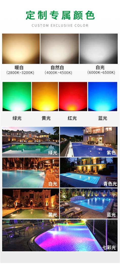 12v不锈钢外壳挂壁灯彩色水底游泳池灯景观照明水池led七彩水下灯 阿里巴巴