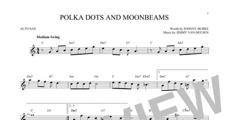 Polka Dots And Moonbeams Alto Sax Solo Print Sheet Music Now