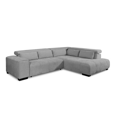 Livetastic Eckschlafsofa Grau Textil Buche Massiv Uni Sitzer