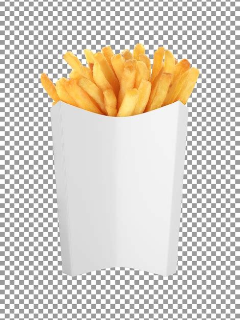 Premium Psd French Fries In A White Paper Box On Transparent Background