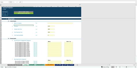 Excel Template Marketing Business Financial Projection Statement