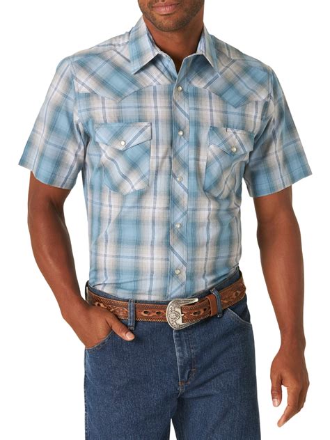 Wrangler Men S Short Sleeve Western Shirt Walmart