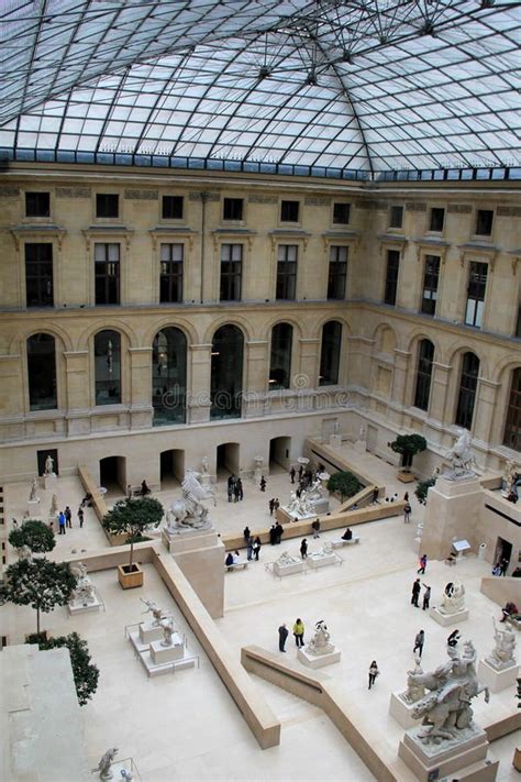 Looking At The Louvre From The Underground Lobby Of The Pyramidparis