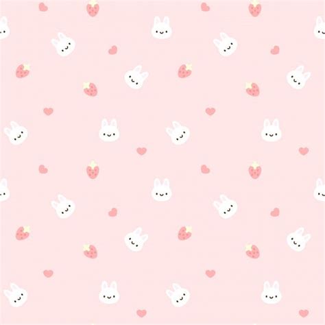 Premium Vector Bunny Seamless Pattern Background Kawaii Wallpaper