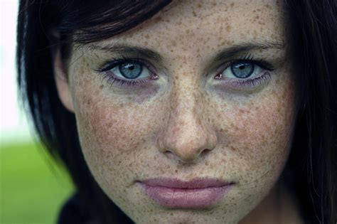 Wallpaper Face Model Eyes Blue Freckles Hair Mouth Nose Skin