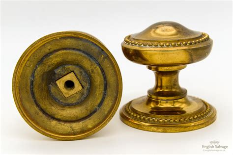 Original Beaded Brass Centre Door Knobs