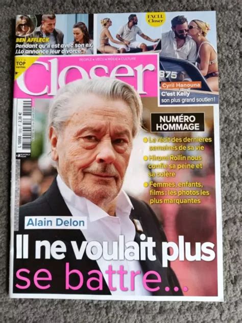 Alain Delon Magazine Closer Ao T Eur Picclick Fr