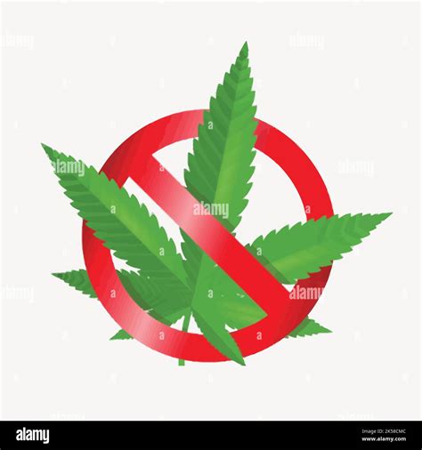 No cannabis sign clipart, leaf illustration vector Stock Vector Image ...