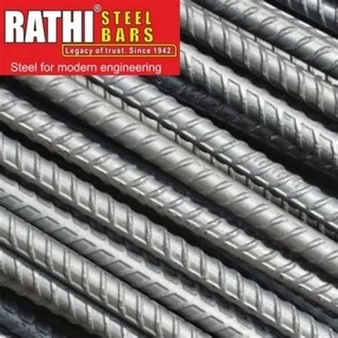 Mild Steel Mm To Mm Rathi Tmt Bar For Construction Grade Fe