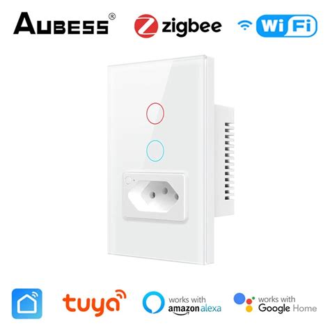 Brazil Tuya Zigbee Wifi Smart Switch With Socket 1 2gang Led Light Wall