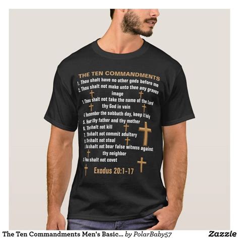 The Ten Commandments Men S Basic Dark T Shirt Zazzle Men Faith Tee