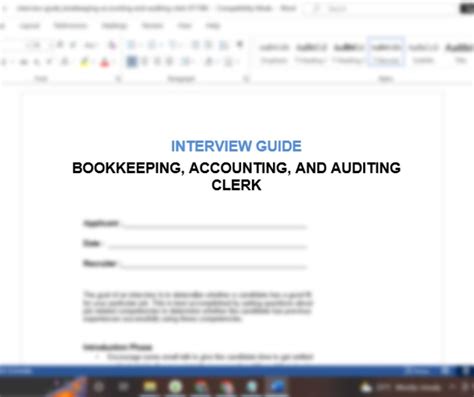 Interview Guide Bookkeeping Accounting And Auditing Clerk Startup