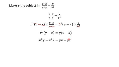 Changing The Subject Of Equations With Fractions Youtube